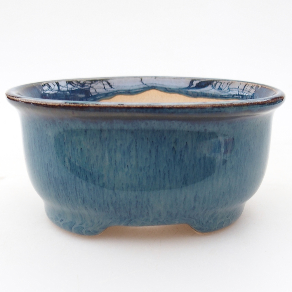 Mini bonsajová miska 9,5 x 8 x 4,5 cm, farba modrá