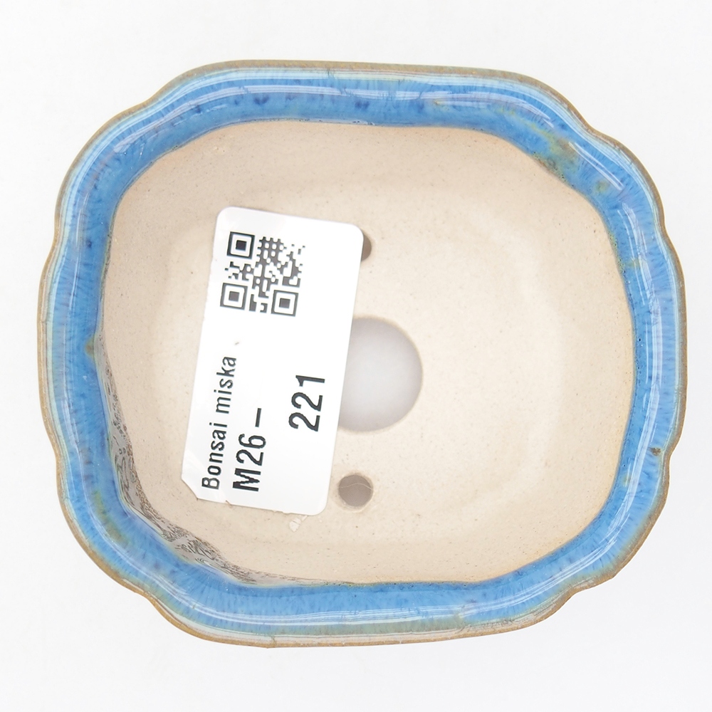 Mini bonsajová miska 7,5 x 7 x 3 cm, farba modrá