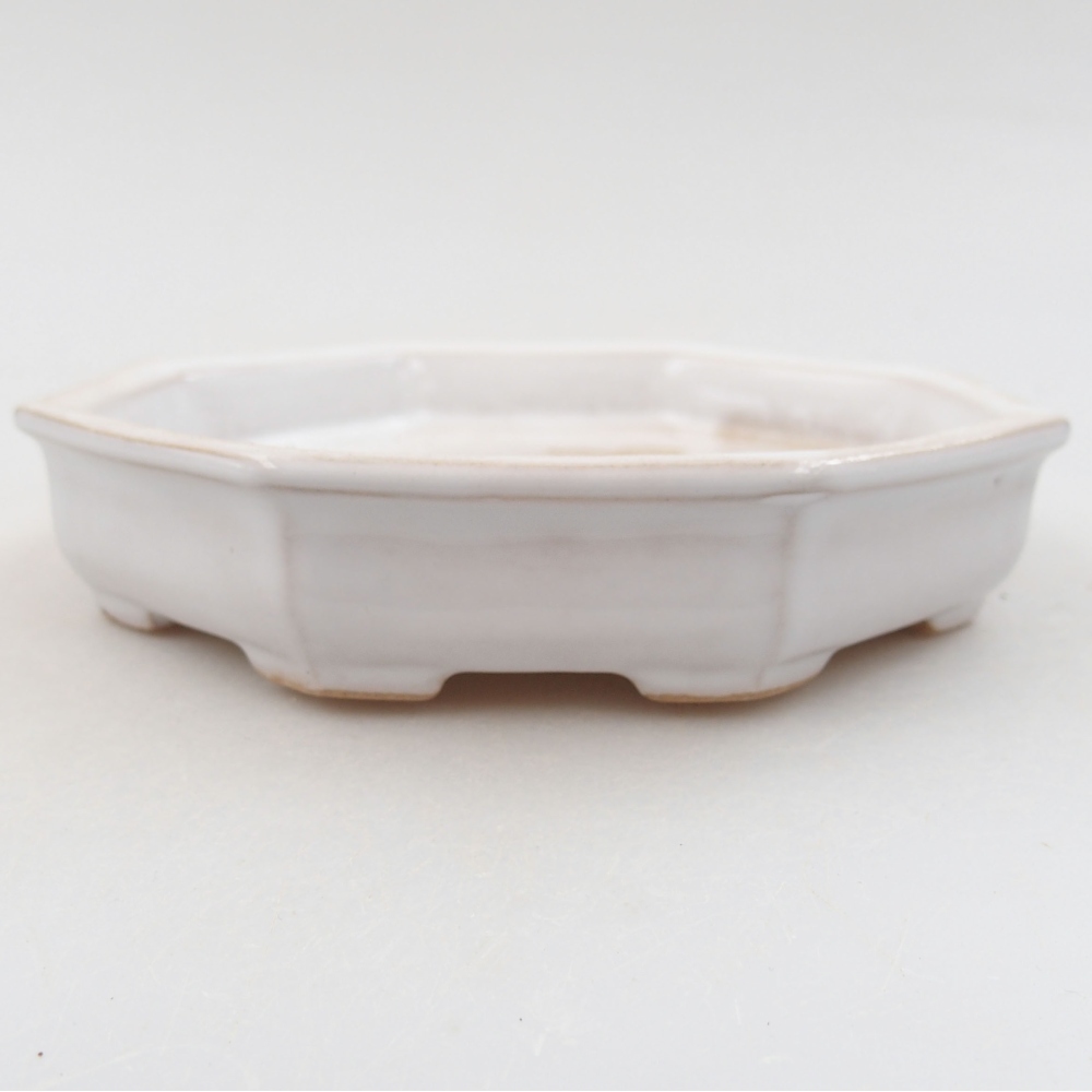 Keramická bonsai miska 11,5 x 11,5 x 2,5 cm, farba biela