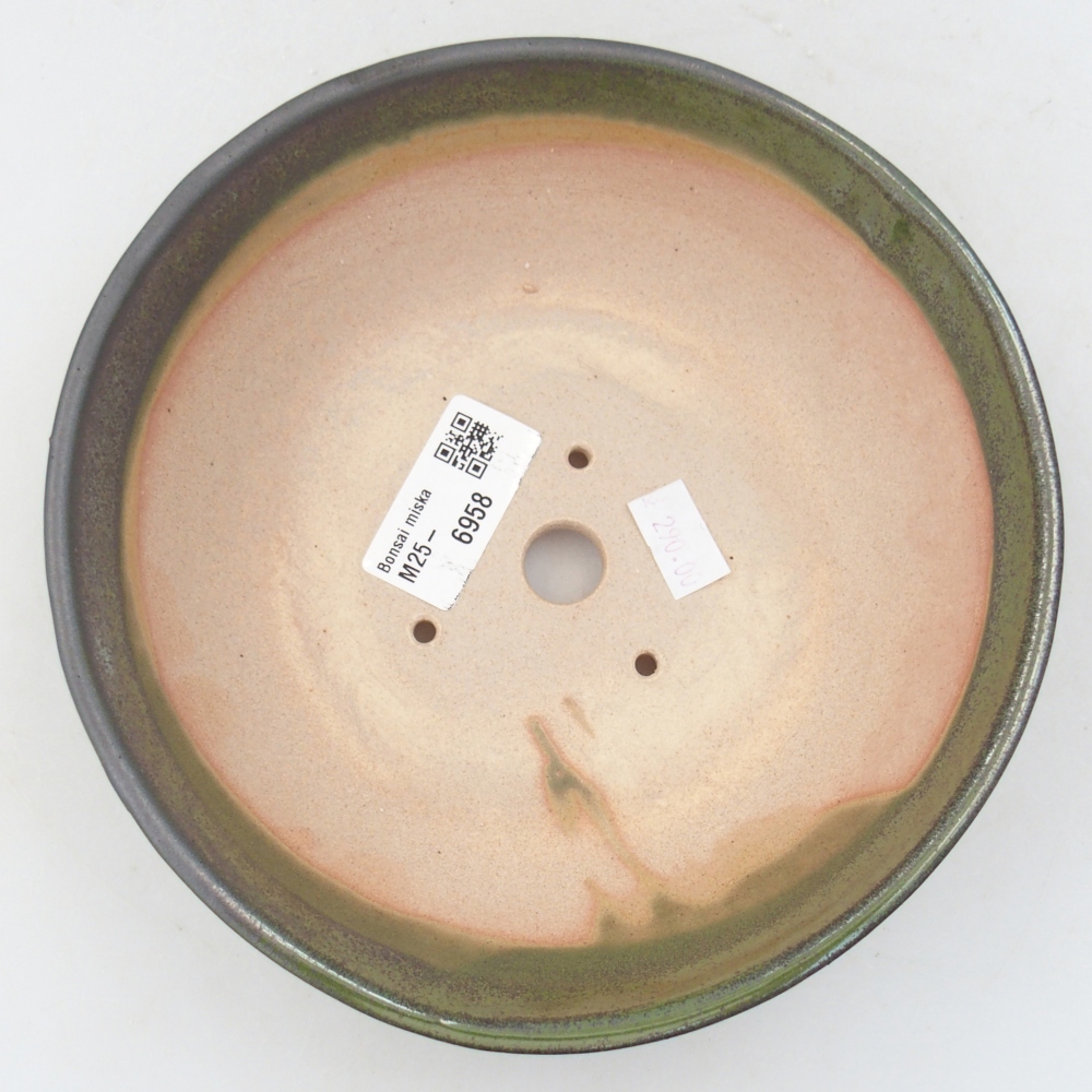 Keramická miska na bonsaje 18 x 18 x 5 cm, zelená