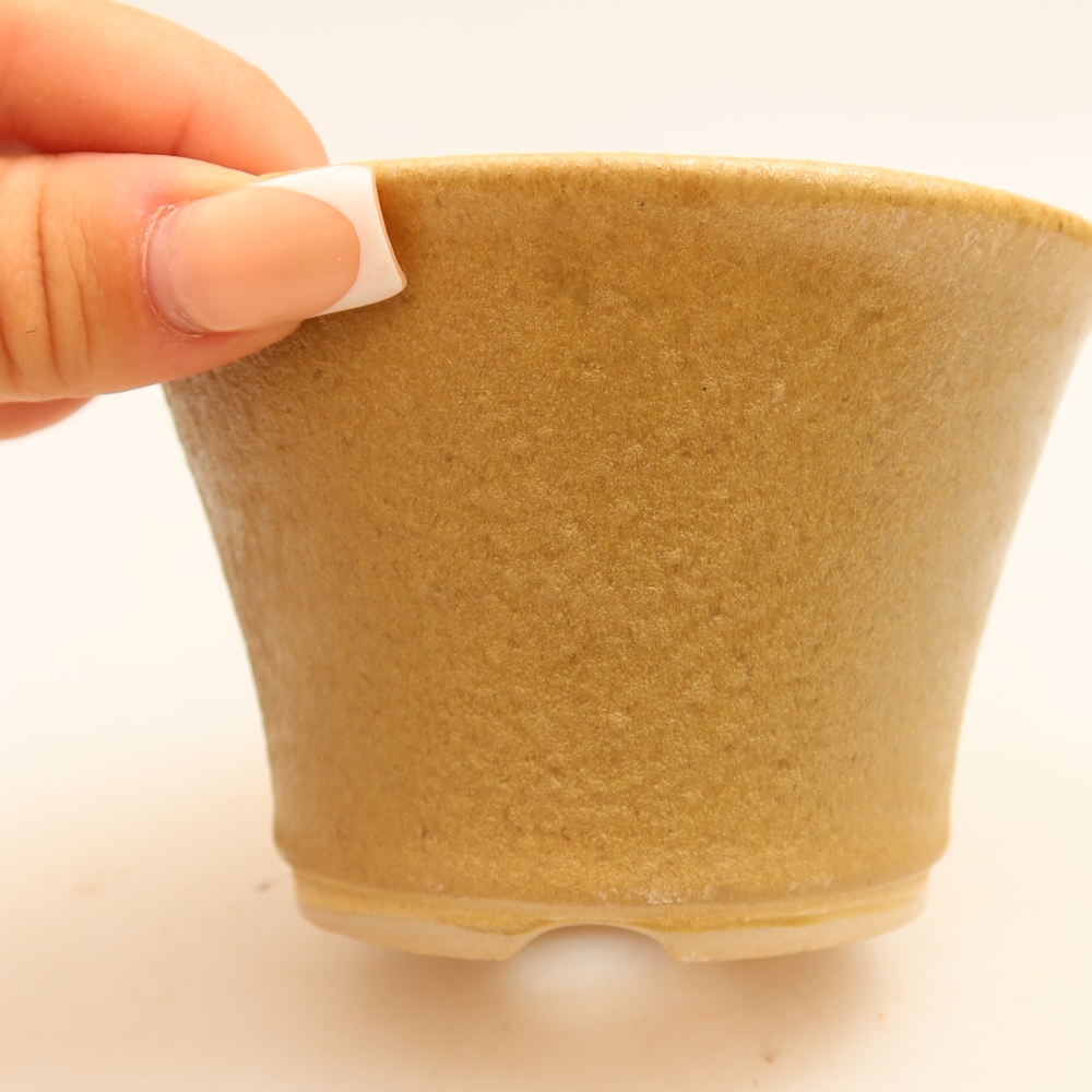 Keramická miska na bonsaje 11 x 11 x 7 cm, farba béžová