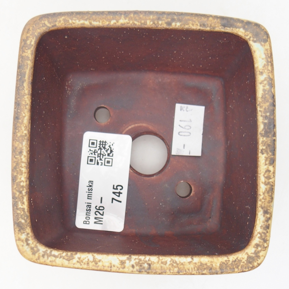 Keramická miska na bonsaje 8,5 x 8,5 x 5,5 cm, zelená