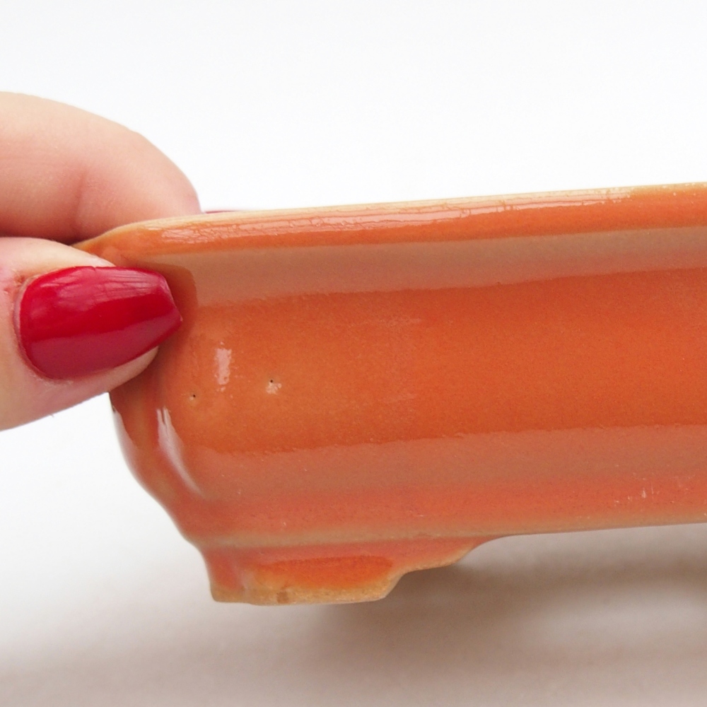 Keramická miska na bonsaje 14 x 11 x 4 cm, oranžová