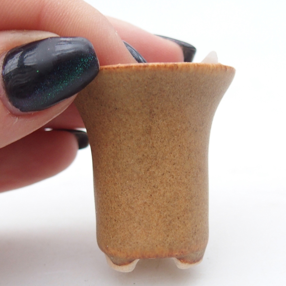 Mini bonsajová miska 3 x 3 x 3,5 cm, hnedá