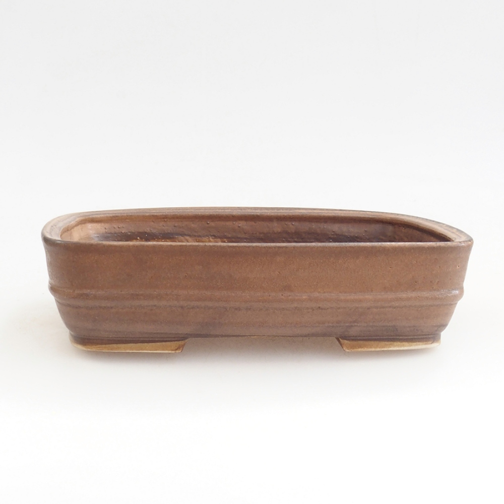 Keramická miska na bonsaje 21,5 x 17,5 x 5,5 cm, hnedá