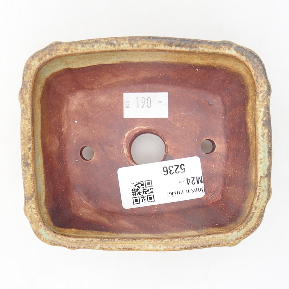 Keramická bonsai miska 10,5 x 8,5 x 4 cm, farba zelená