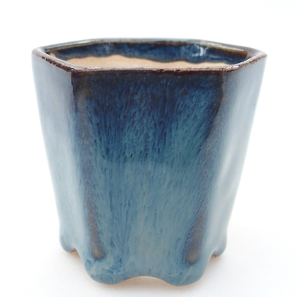 Mini bonsajová miska 5,5 x 5 x 5 cm, farba modrá