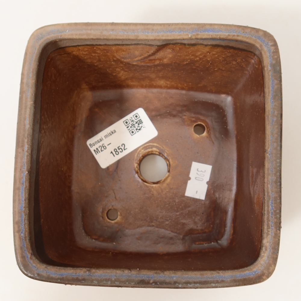 Keramická miska na bonsai 13 x 13 x 8 cm, farba modrá