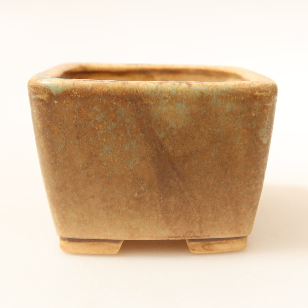 Keramická miska na bonsai 6,5 x 6,5 x 4,5 cm, farba zelená