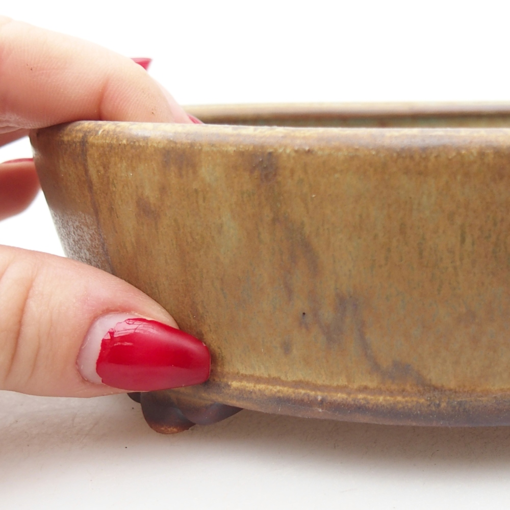 Keramická miska na bonsaje 15,5 x 15,5 x 5 cm, zelená