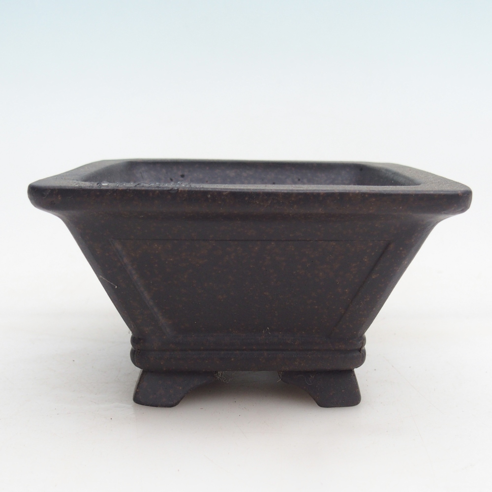 Keramická bonsajová miska 12 x 12 x 7 cm, farba hnedastá okrová