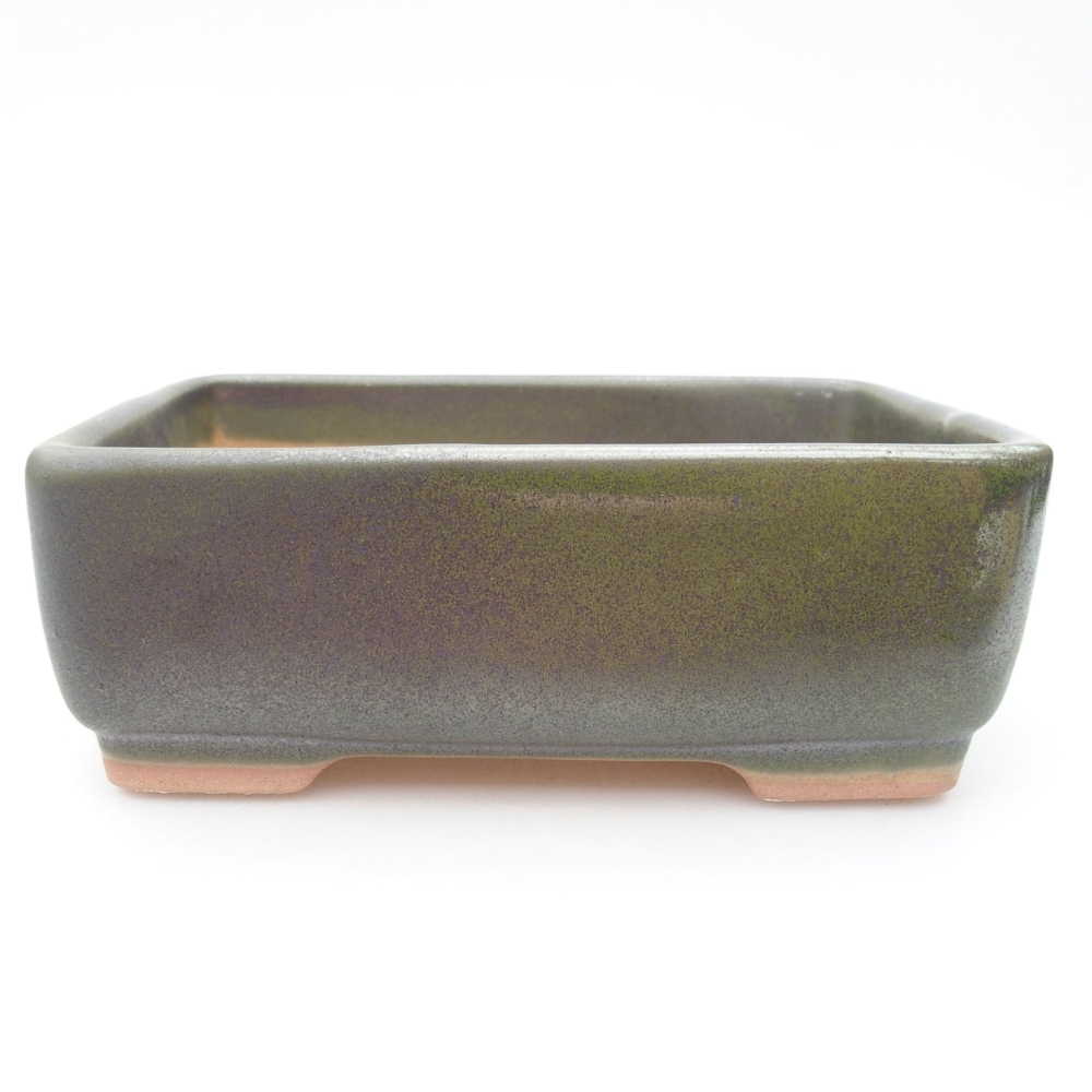 Keramická bonsai miska 15 x 11 x 5,5 cm, farba zelená