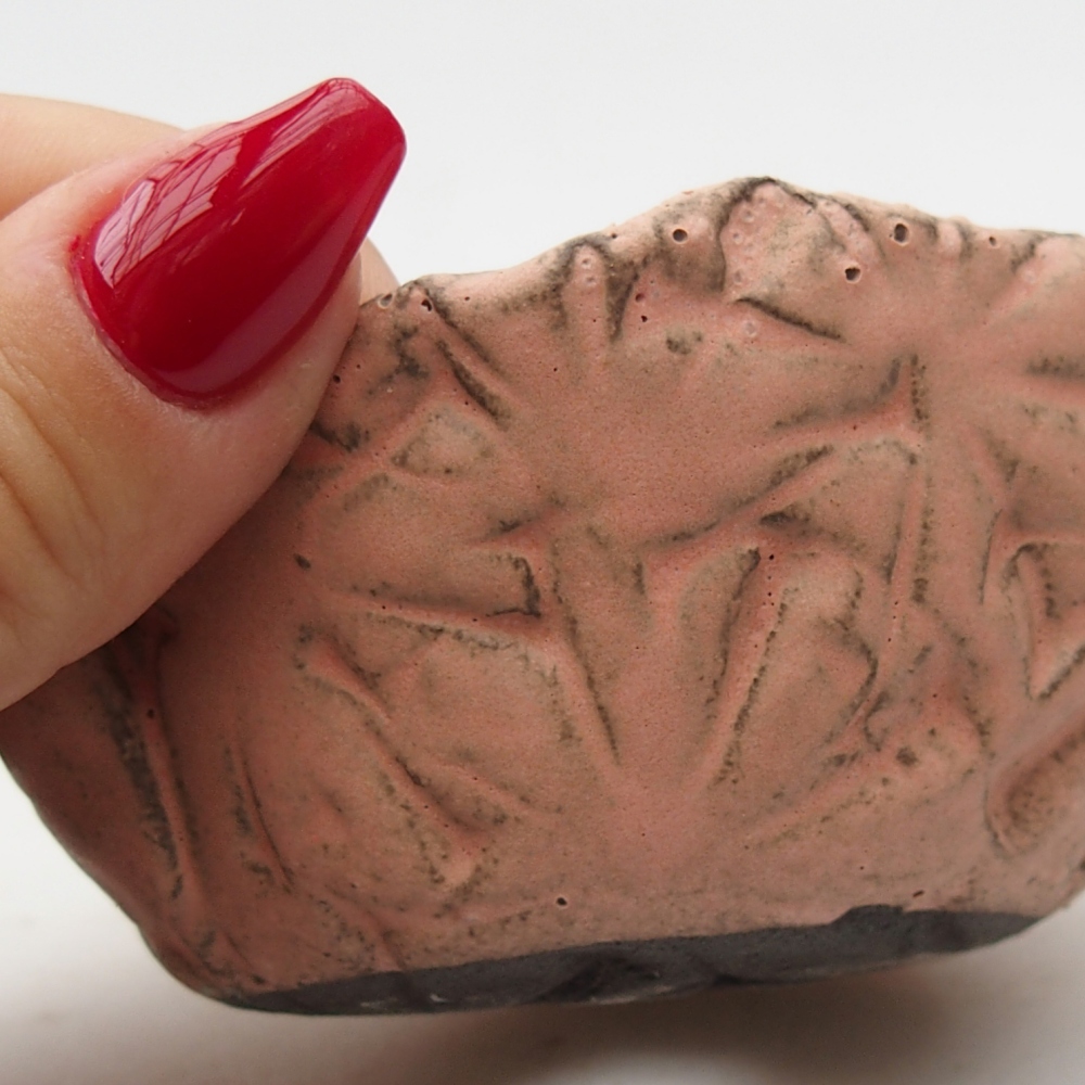 Keramická mušľa 9 x 8 x 4 cm, farba ružová