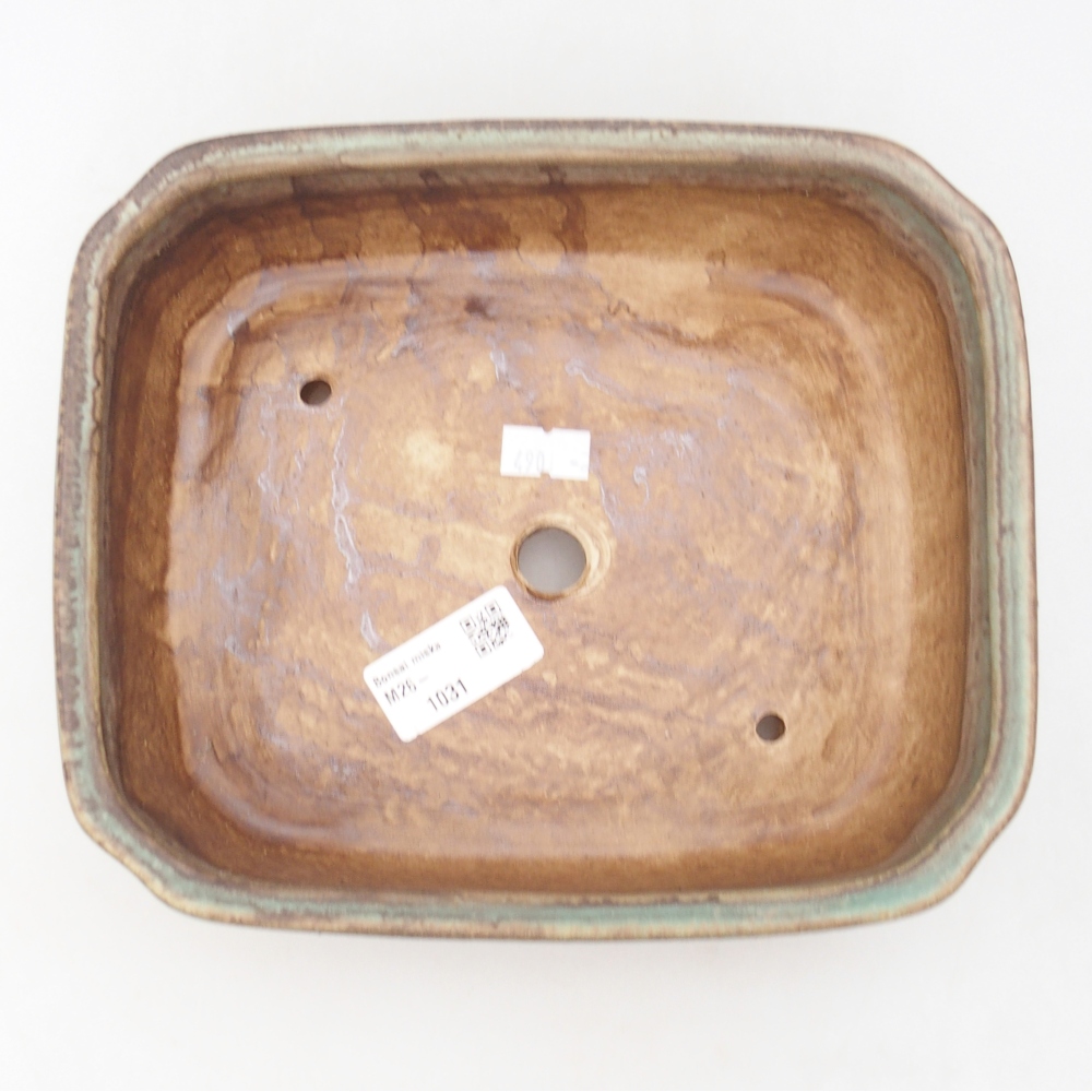 Keramická miska na bonsaje 21 x 18 x 6 cm, zelená