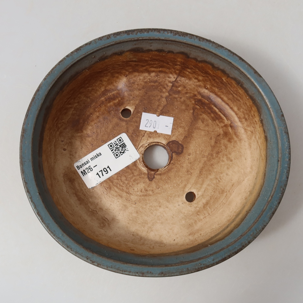 Keramická miska na bonsai 15,5 x 14,5 x 4 cm, farba modrá