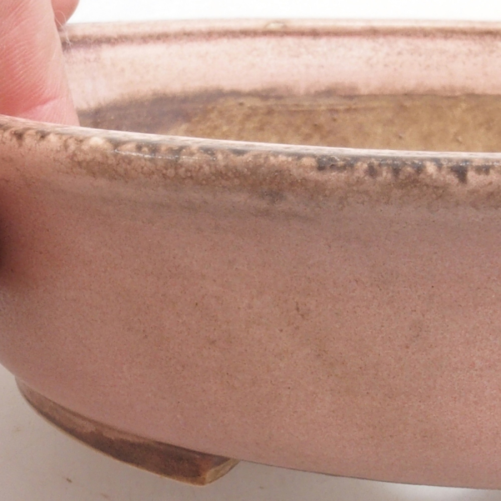 Keramická bonsai miska 15 x 14 x 4 cm, farba ružová