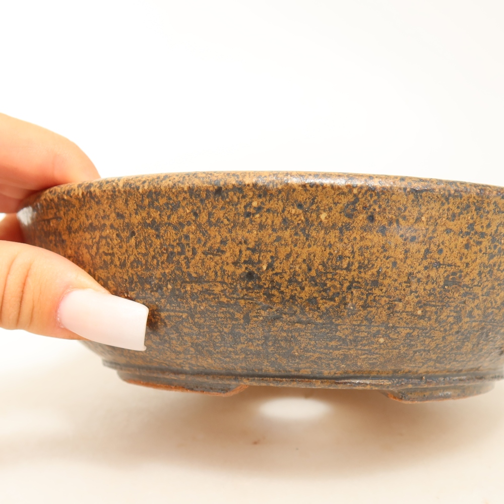 Keramická miska na bonsaje 17 x 17 x 5 cm, farba hnedá