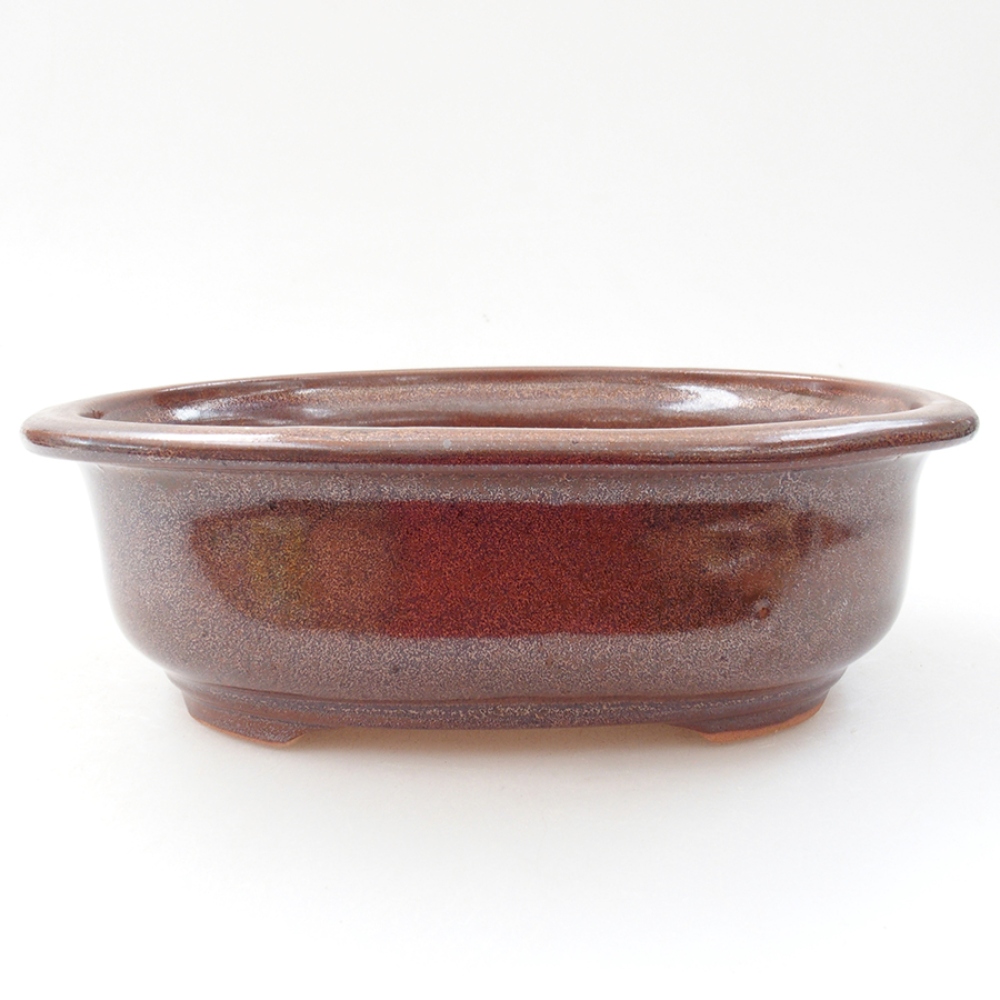 Keramická bonsai miska 18 x 14,5 x 6 cm, farba hnedá