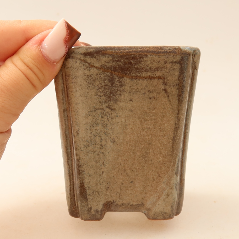 Keramická miska na bonsaje 7 x 7 x 8,5 cm, farba hnedá