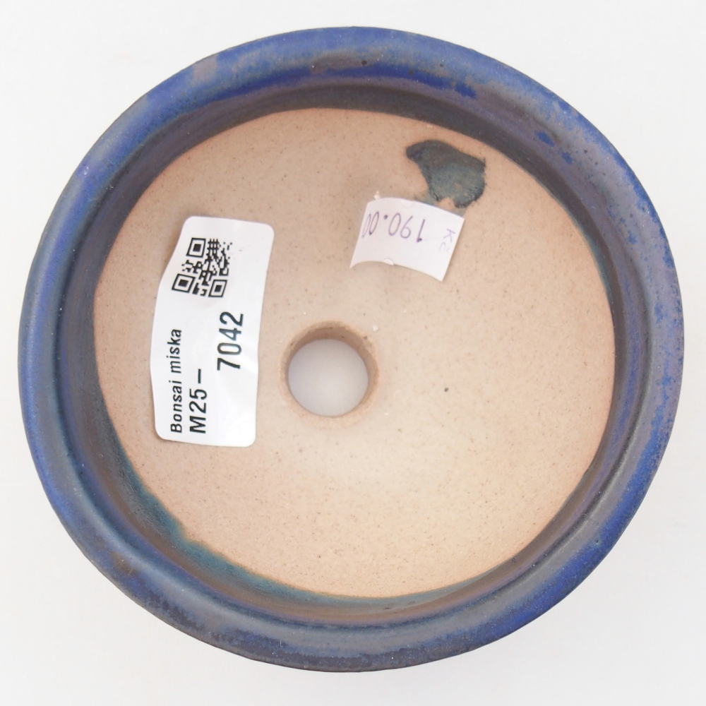 Keramická miska na bonsaje 9,5 x 9,5 x 5 cm, farba modrá