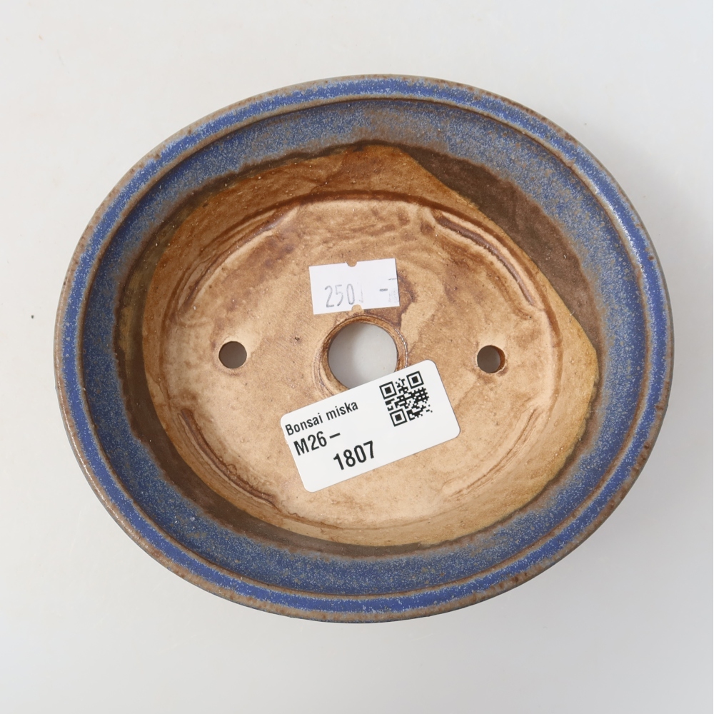 Keramická miska na bonsai 12,5 x 11,5 x 4 cm, farba modrá