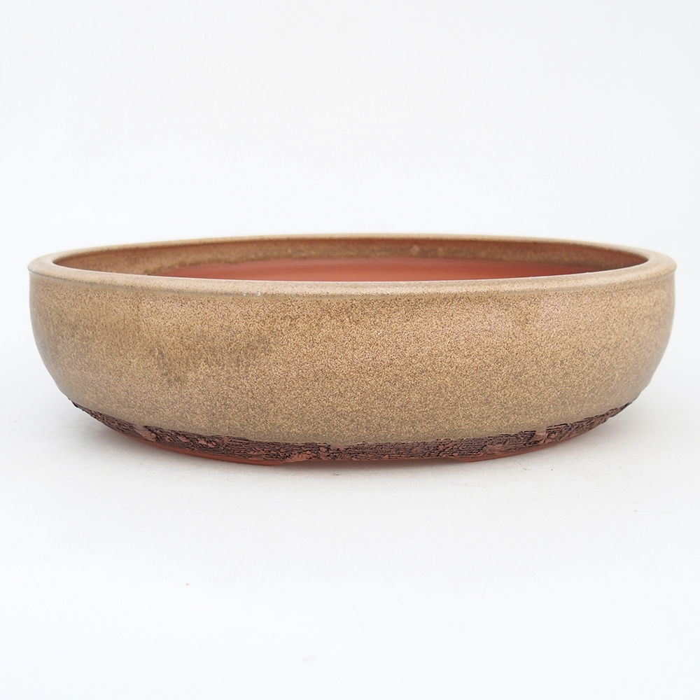 Keramická miska na bonsaje 24,5 x 24,5 x 6 cm, hnedá