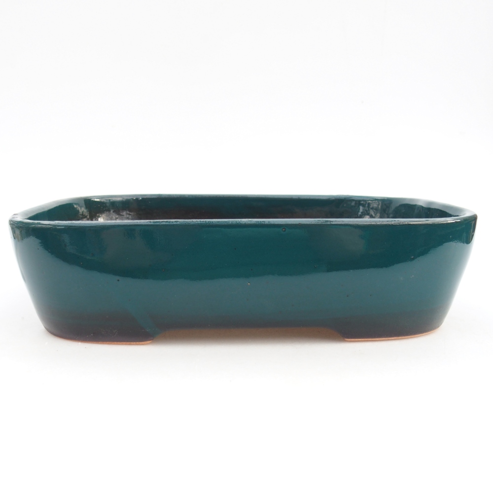 Keramická bonsajová miska 23 x 18 x 5,5 cm, zelená