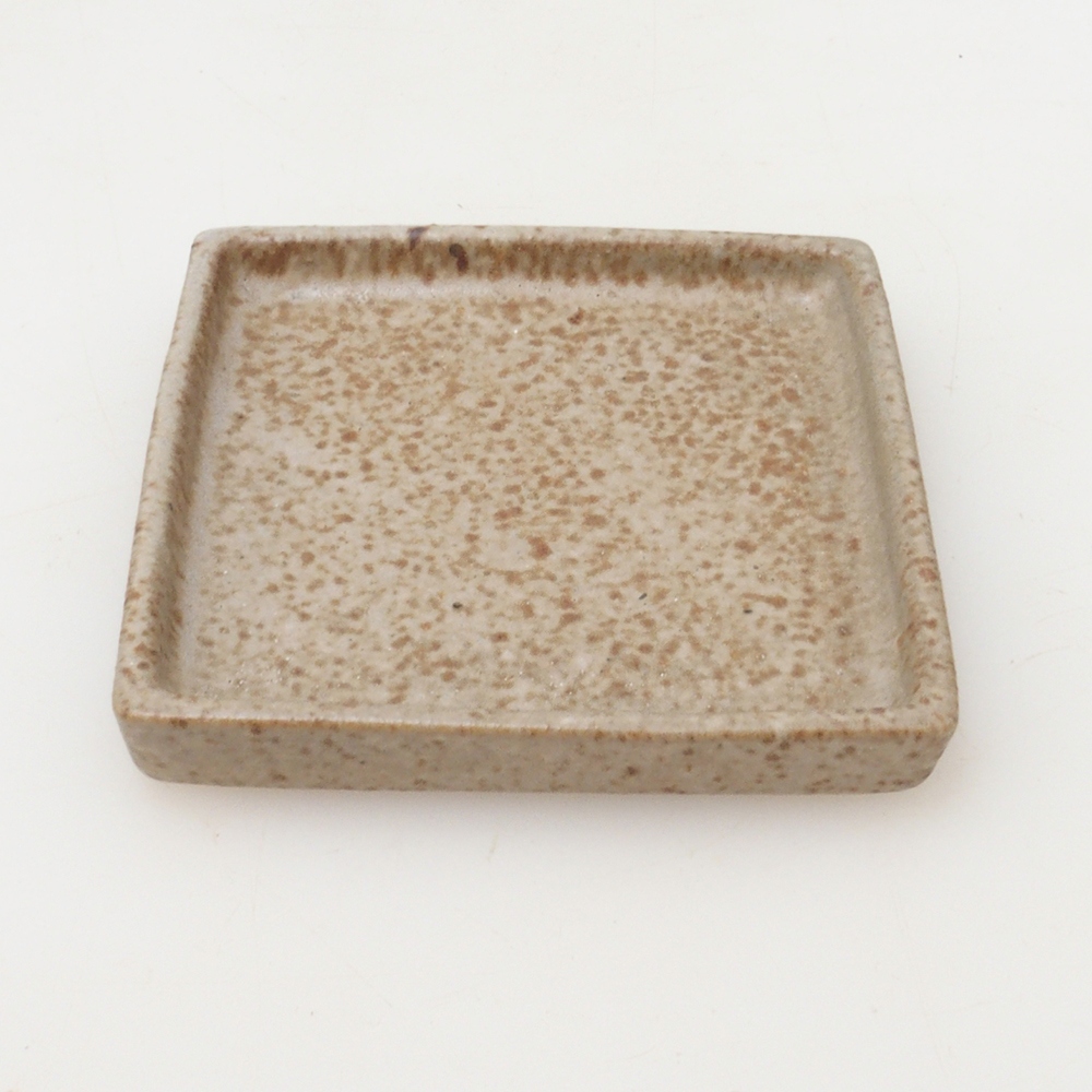 Bonsai podmiska štvorc S - 8 x 8 x 1 cm - béžová