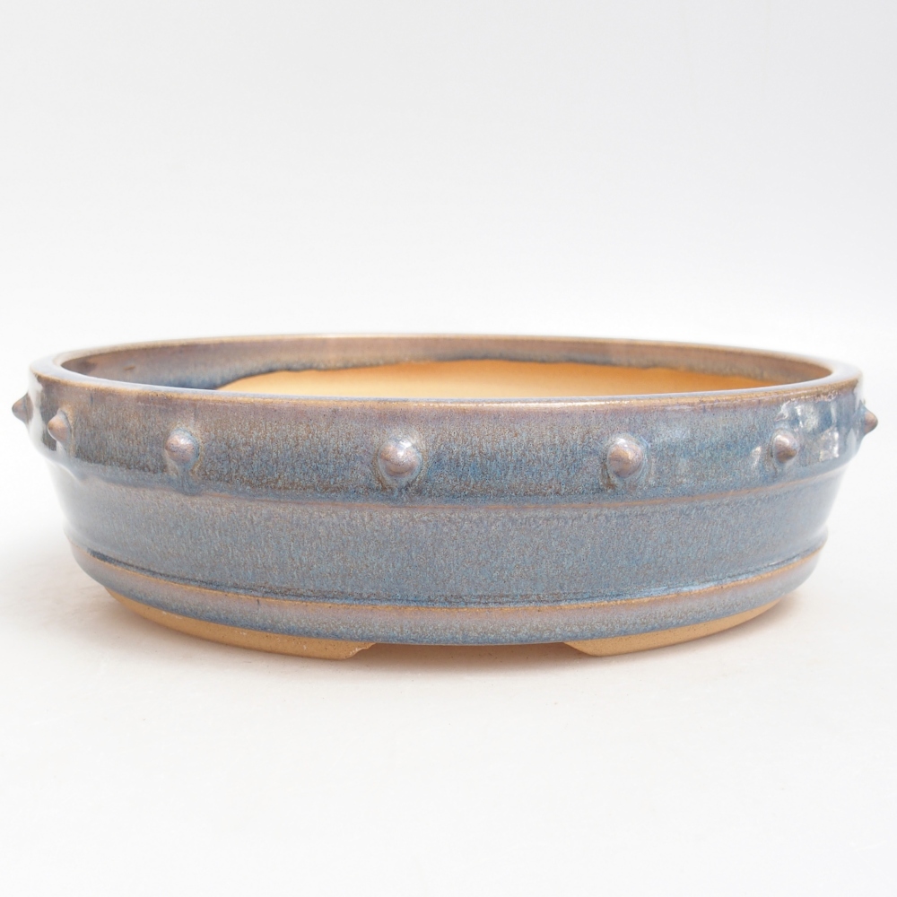 Keramická miska na bonsaje 23 x 23 x 6 cm, farba modrá