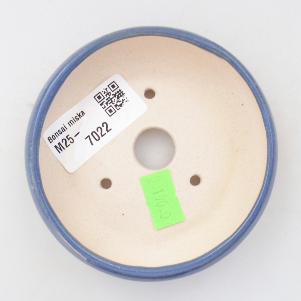 Keramická miska na bonsaje 9 x 9 x 2,5 cm, farba modrá