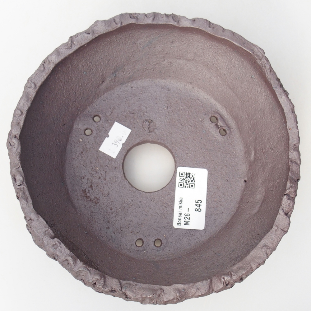 Keramická bonsajová miska 17 x 17 x 7 cm, farba kovu
