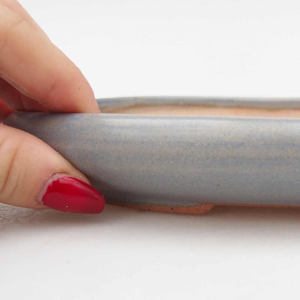 Keramická bonsajová miska 22 x 17 x 3 cm, farba modrá