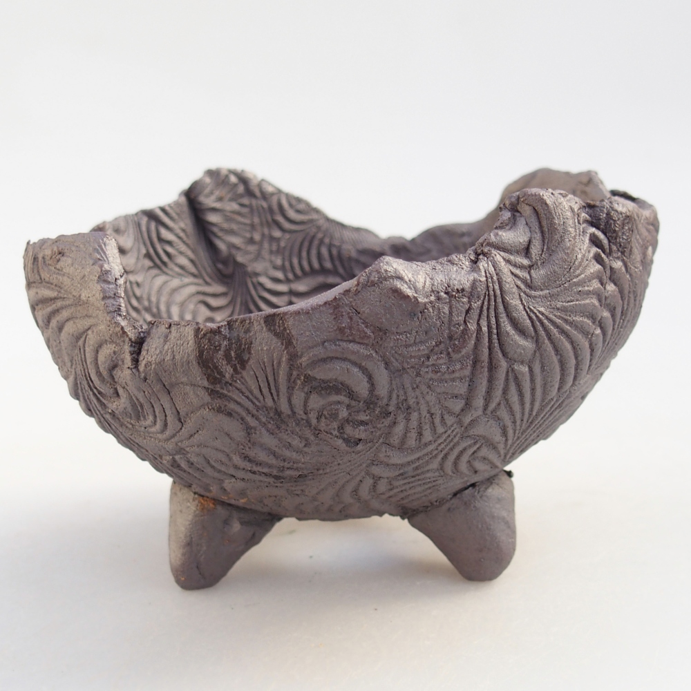 Keramická mušľa 10 x 9 x 7 cm , kovová farba