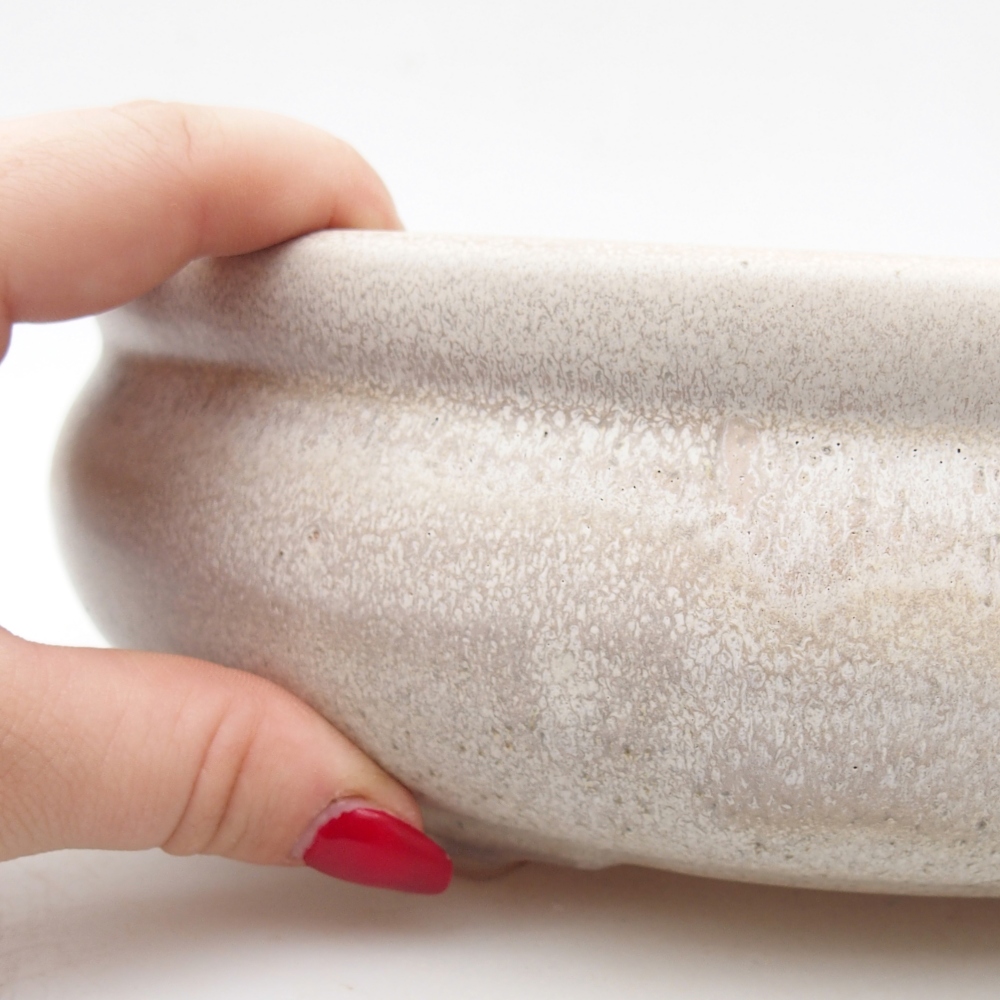 Keramická miska na bonsaje 24 x 24 x 8 cm, farba béžová