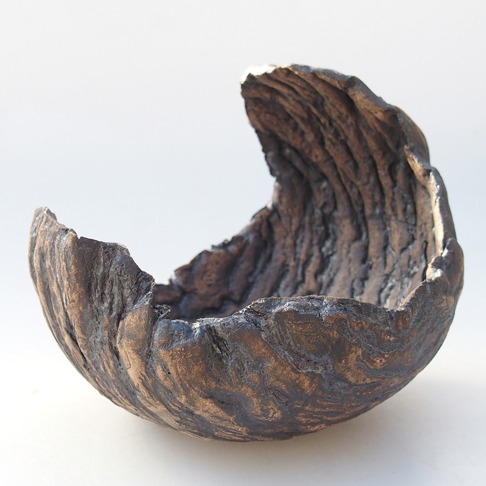 Keramická mušľa 13 x 12,5 x 12,5 cm , farba hnedá