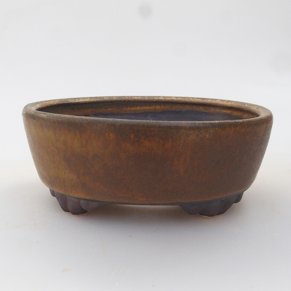 Keramická bonsai miska 9 x 8 x 3,5 cm, farba hnedá