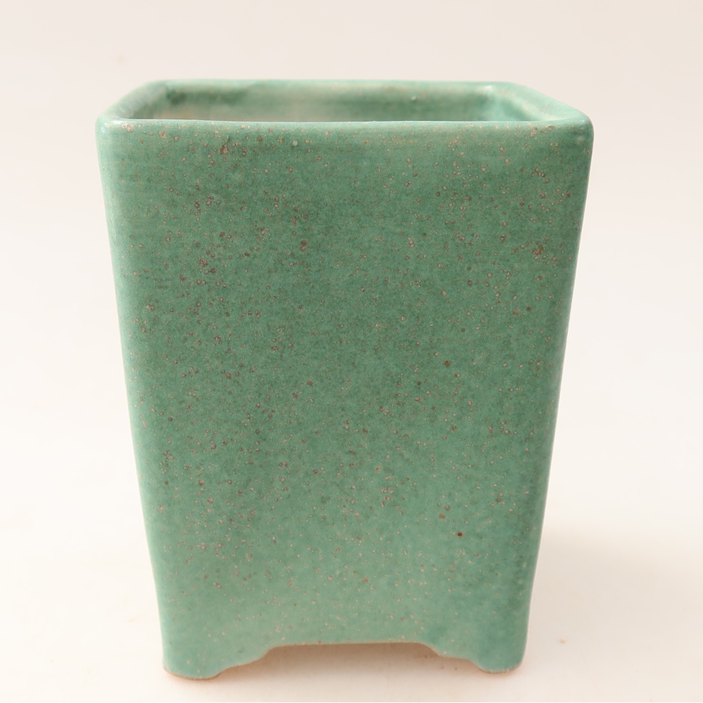 Keramická miska na bonsaje 9 x 9 x 11,5 cm, farba zelená