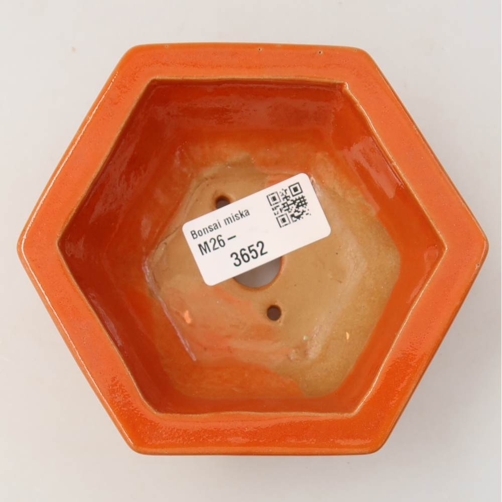 Keramická miska na bonsaje 12 x 10,5 x 4,5 cm, oranžová