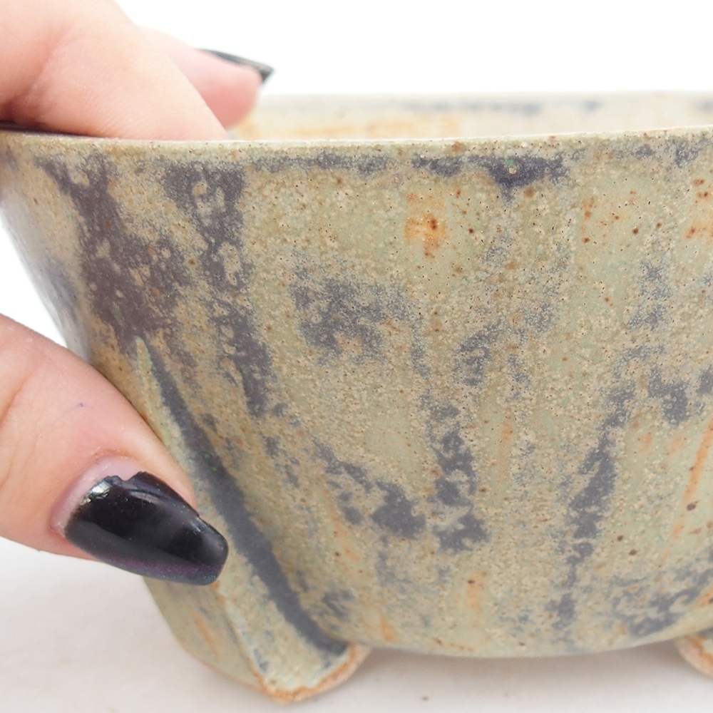 Keramická miska na bonsaje 13,5 x 13,5 x 6,5 cm, zelená