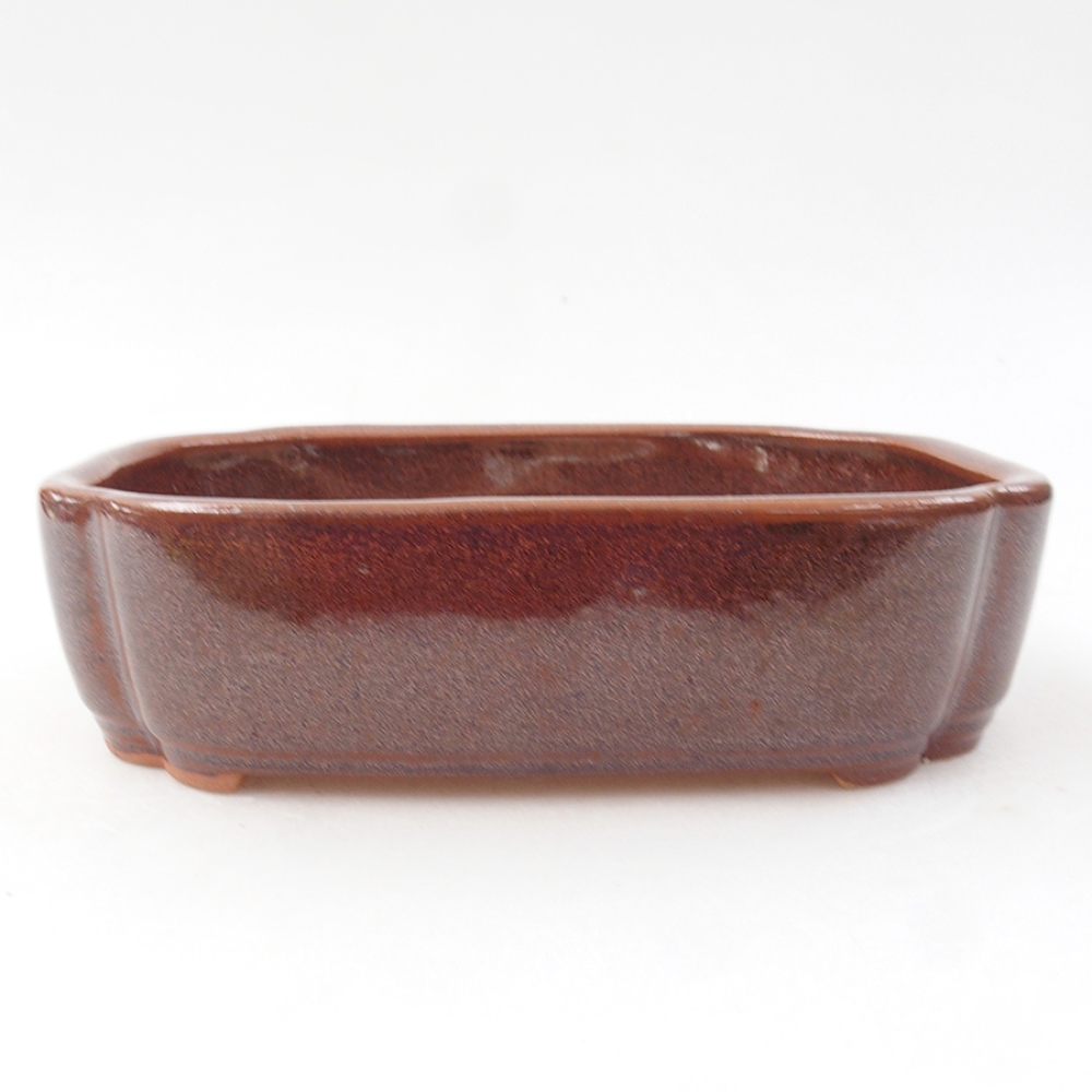 Keramická bonsai miska 15 x 11,5 x 4,5 cm, farba hnedá