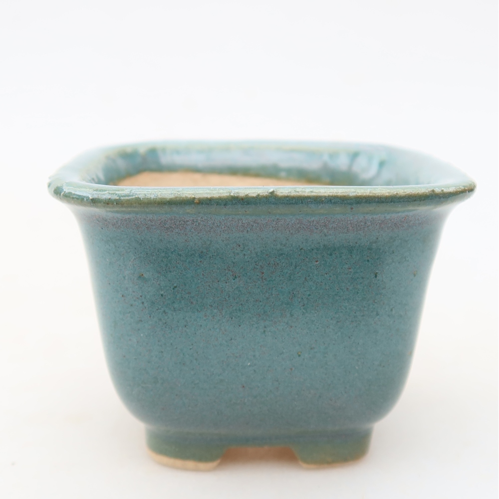 Keramická miska na bonsaje 6,5 x 6,5 x 5 cm, farba modrá