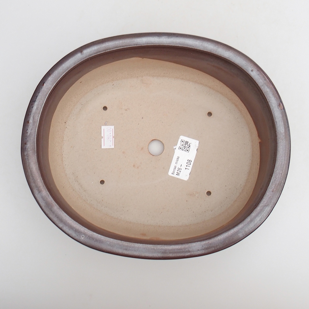 Keramická miska na bonsaje 23 x 19 x 7 cm, bordová