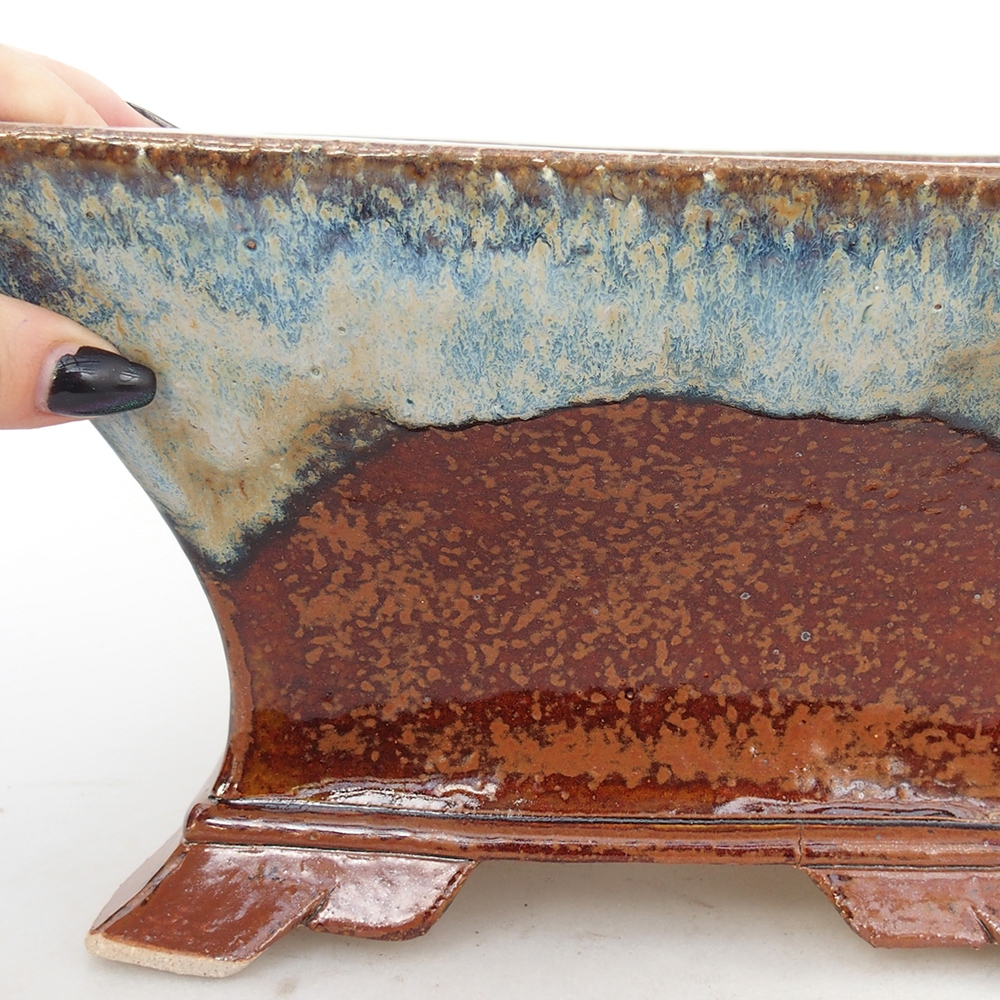 Keramická miska na bonsaje 24 x 24 x 14 cm, hnedá