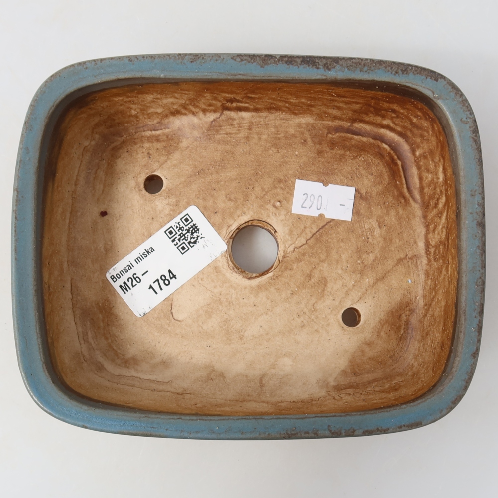 Keramická miska na bonsai 14,5 x 11,5 x 4,5 cm, farba modrá