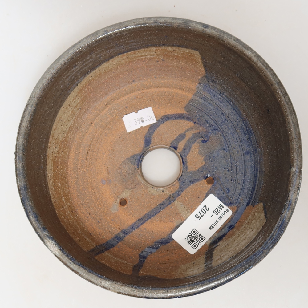 Keramická miska na bonsaje 17 x 17 x 6 cm, farba sivá
