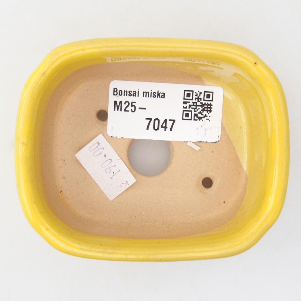 Keramická miska na bonsaje 8,5 x 7 x 3,5 cm, žltá