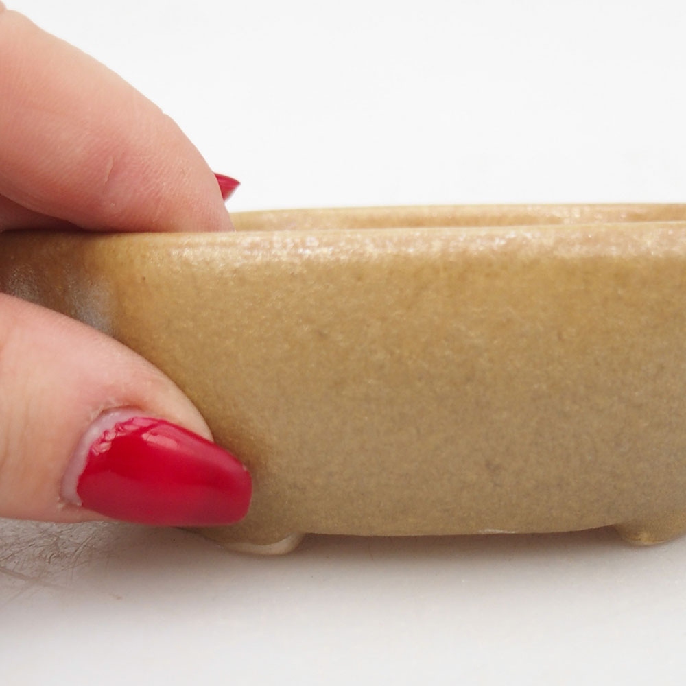 Keramická miska na bonsaje 10,5 x 8,5 x 3,5 cm, farba béžová