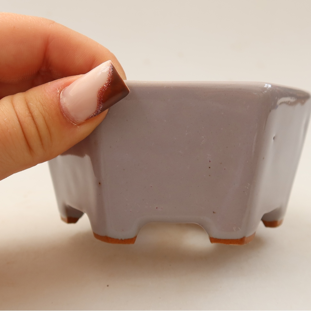 Keramická miska na bonsaje 10 x 9 x 5 cm, farba fialová