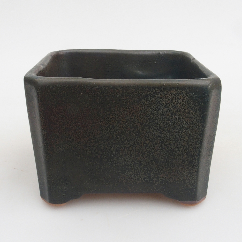 Keramická bonsai miska 9,5 x 9,5 x 7 cm, farba šedá