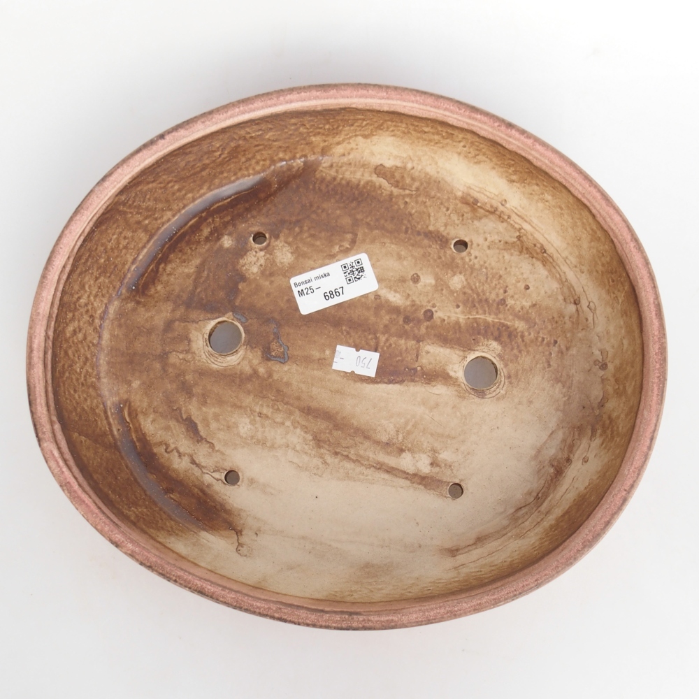 Keramická bonsajová miska 28 x 24 x 6 cm, ružová